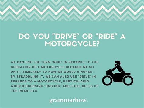 do you ride or drive a motorcycle